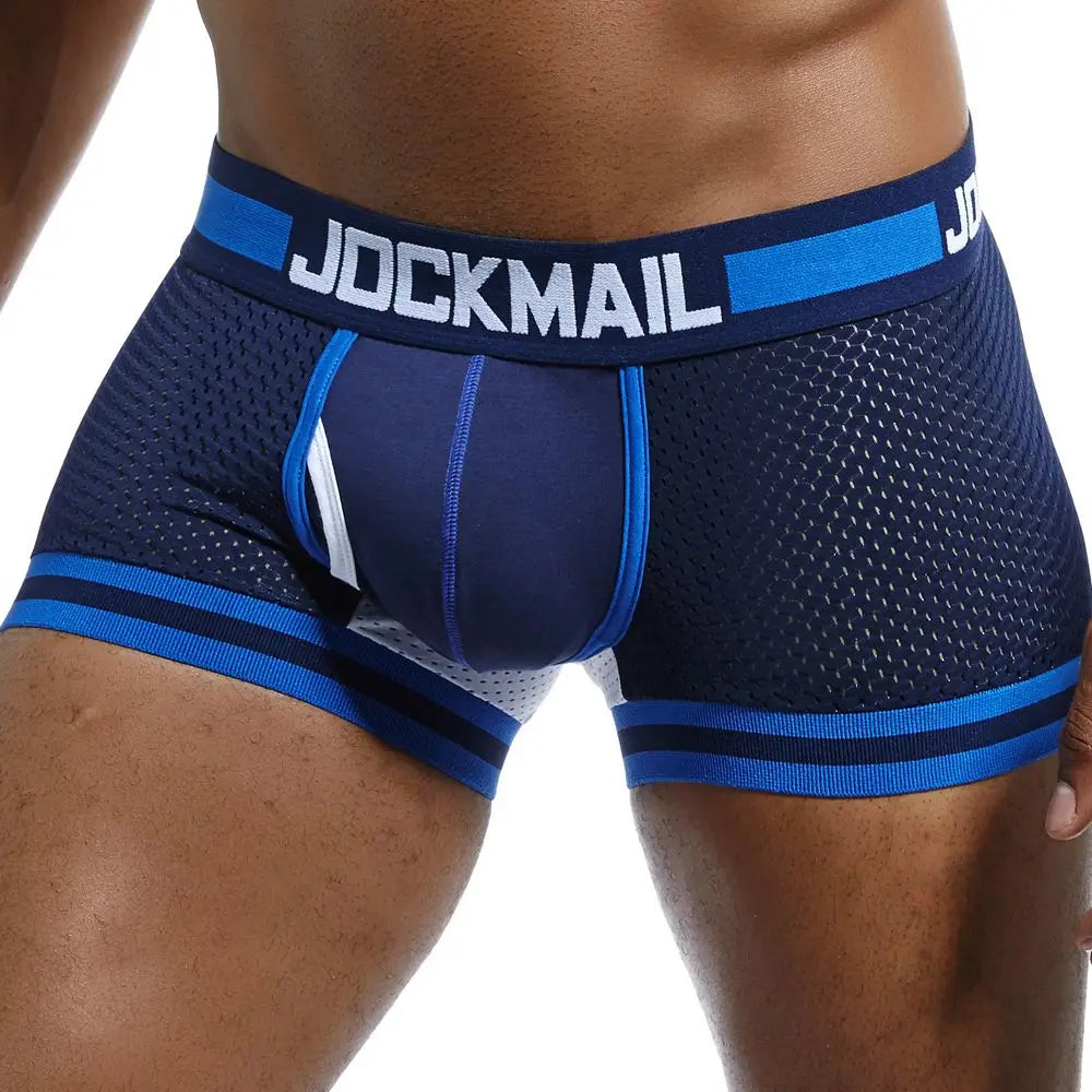 JOCKMAIL Man Underpants Boxershorts Mesh Nylon Men Boxers Male Breathable Underwear Men’s Panties Boxer Quick Dry Sports Fitness