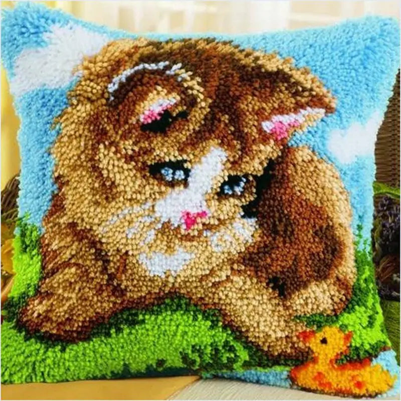 Cats Latch Hook Kits Pillow Cover