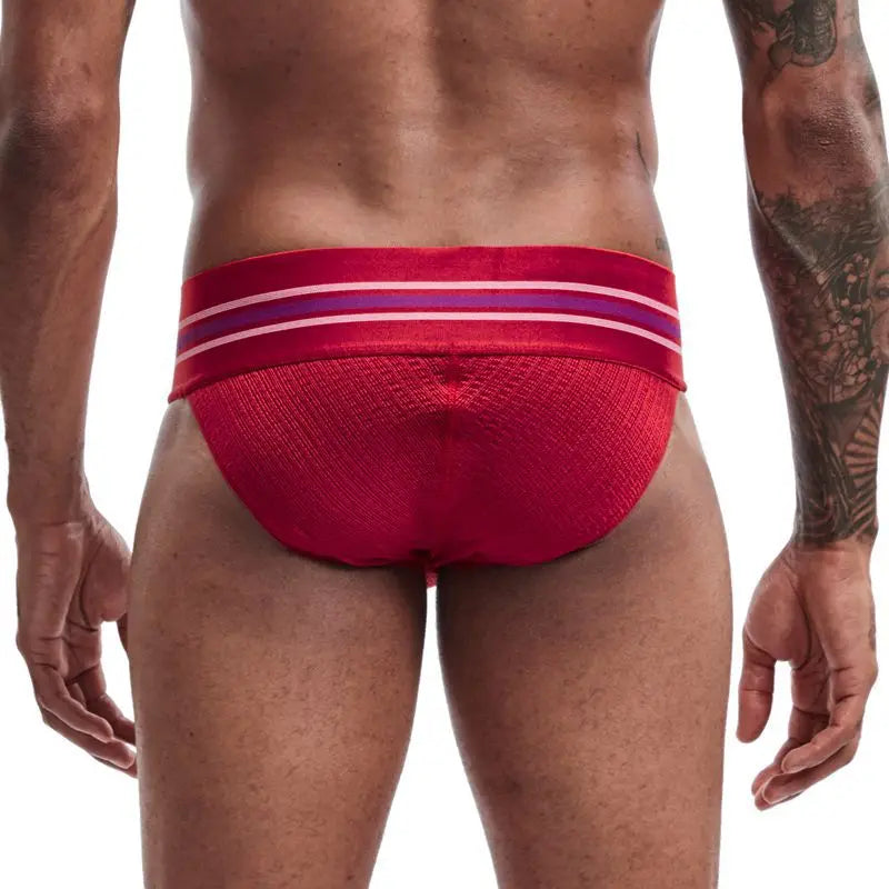 Men's JOCKMAIL JM364 - Old School Brief Red