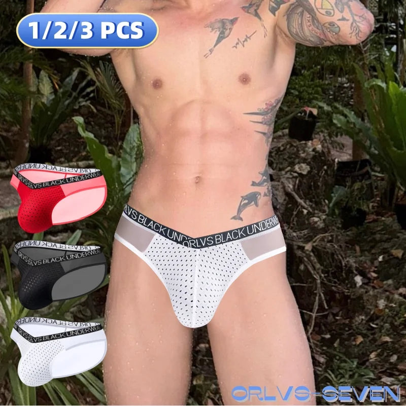Transparent Men's Underwear Briefs Comfortable Low Wasit Ice Silk Sexy Men Panties Quick Dry Breathable antibacterial Underpants