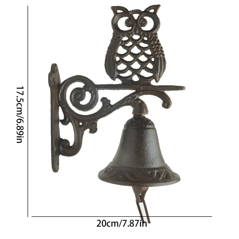 Door Bell Cast Iron Antique Country House Look, Loud Sound, Front Door Wall Bell, Garden Decoration, Weatherproof