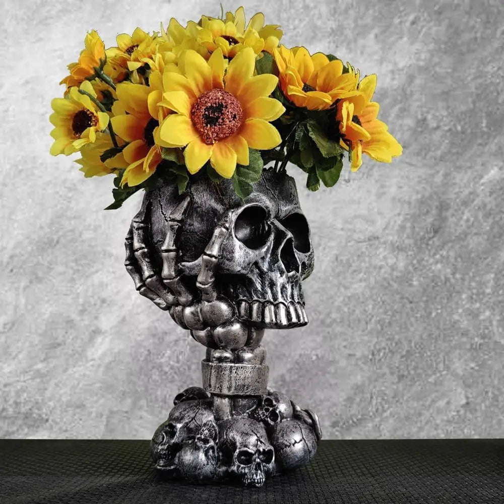 Skull Planter, Gothic Planters for Halloween Decorations Indoor/Outdoor Plants, Goth Flower Pots, Plant Pots, Skull Flower Pot