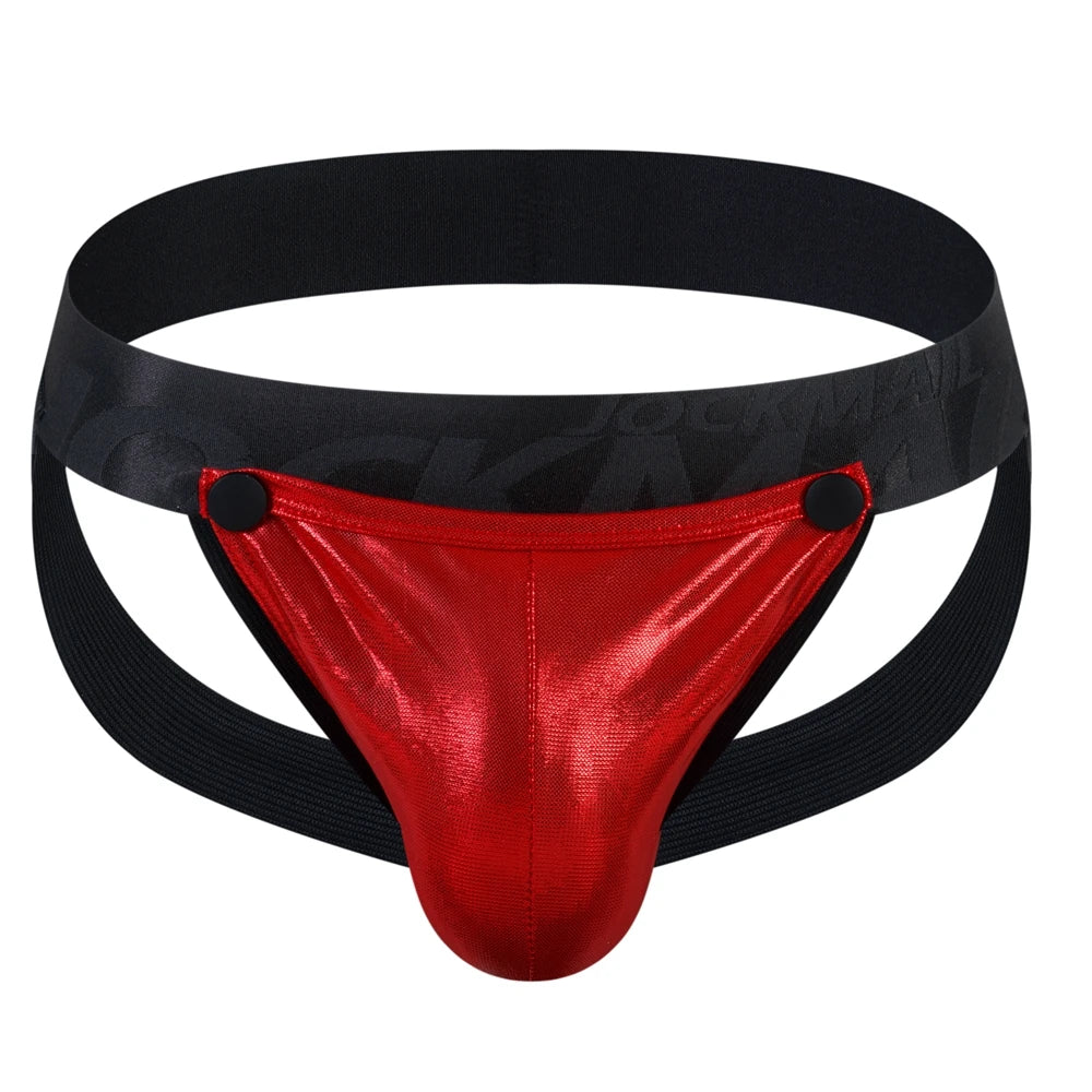 Men PU Faux Leather Jockstrap Harness Men Bondage Fetish Gay Hombre Stage Nighclubwear Sexual Underwear Removable Penis Pouch
