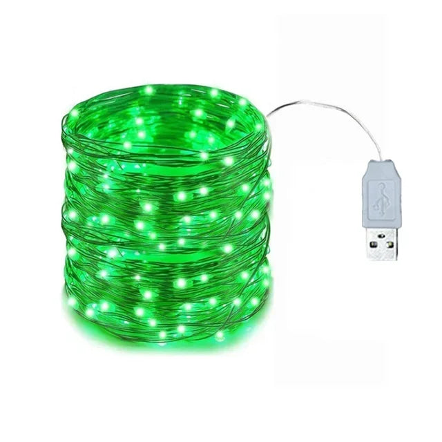 USB LED String Lights Copper Silver Wire Garland Light Waterproof LED Fairy Lights For Christmas Wedding Outdoor Decoration
