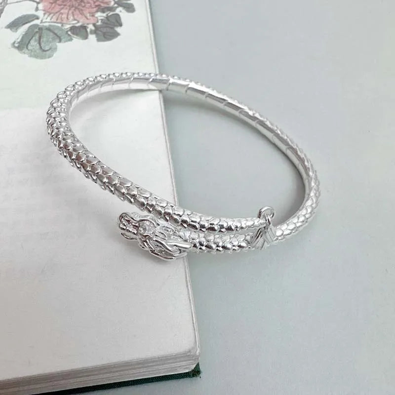 925 Sterling Silver Dragon Bangle Bracelet or Ring