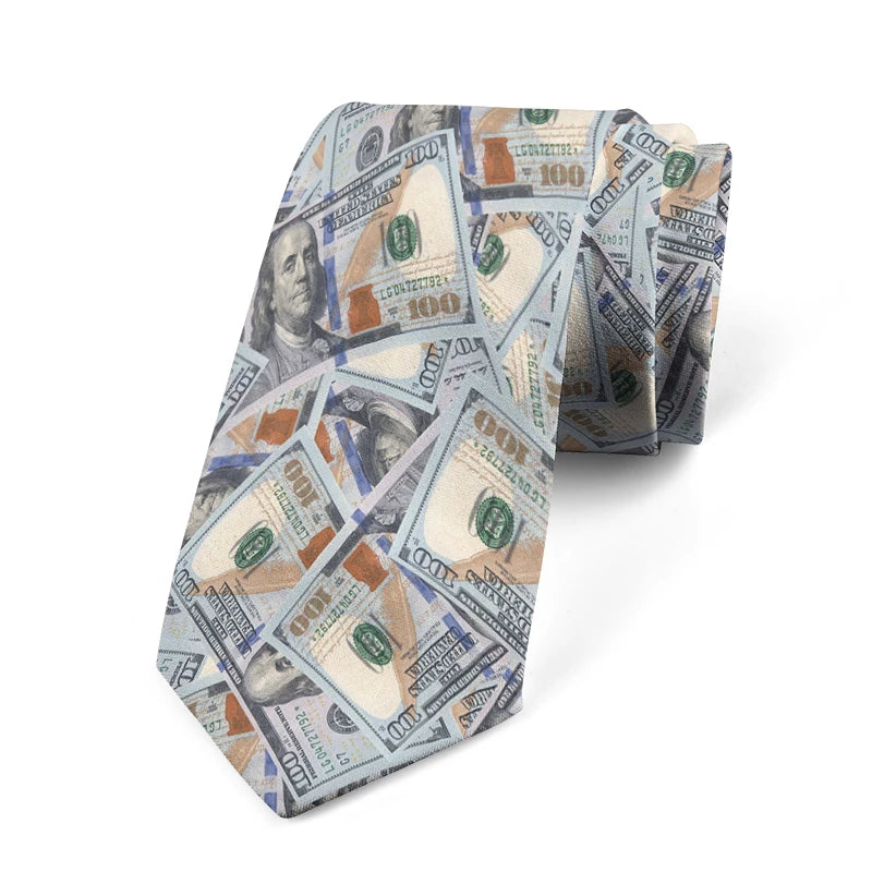 Interesting dollar pattern printing 8 cm wide tie fashion business shirt tie Pascual men's tie tie birthday gift