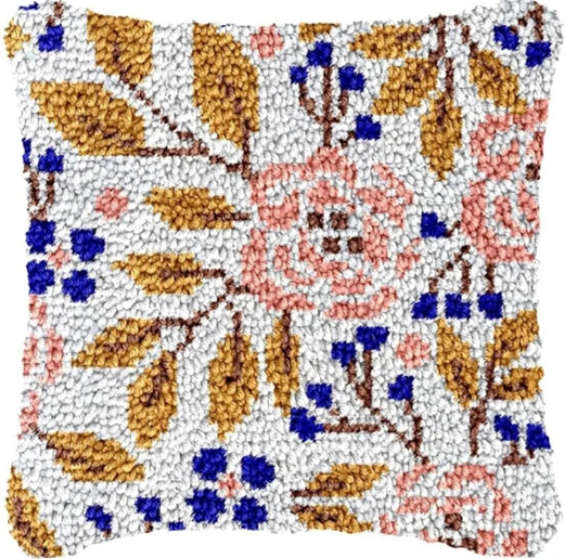Flower Latch Hook Kit Cute Knooppakket Kussen Knopen Pillow Button Smyrna Knooppakket Needlework Button Packagek Linkhaak Kussen