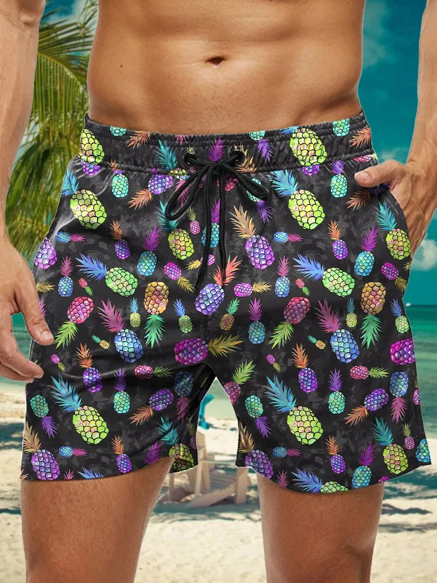 Men's Hawaiian Swim Trunks 3D Floral Print Beach Shorts Quick Dry Outdoor Leisure Sports Shorts Swimwear Fashion Men's Shorts