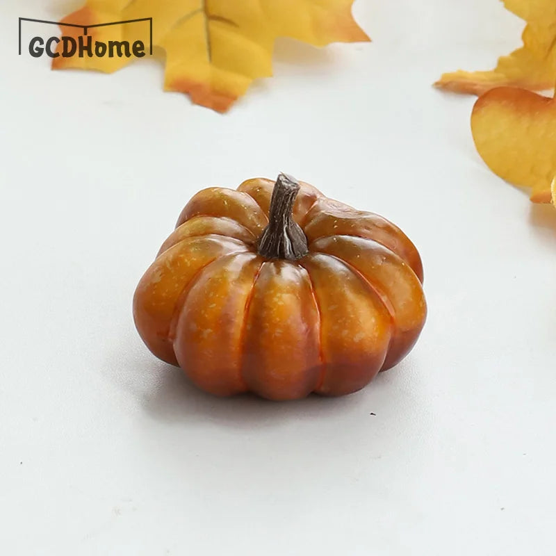Mini Plastic Artificial Halloween Pumpkin Decor Simulation Vegetable DIY Craft Halloween Home Party Decor Prop Farmhouse Harvest
