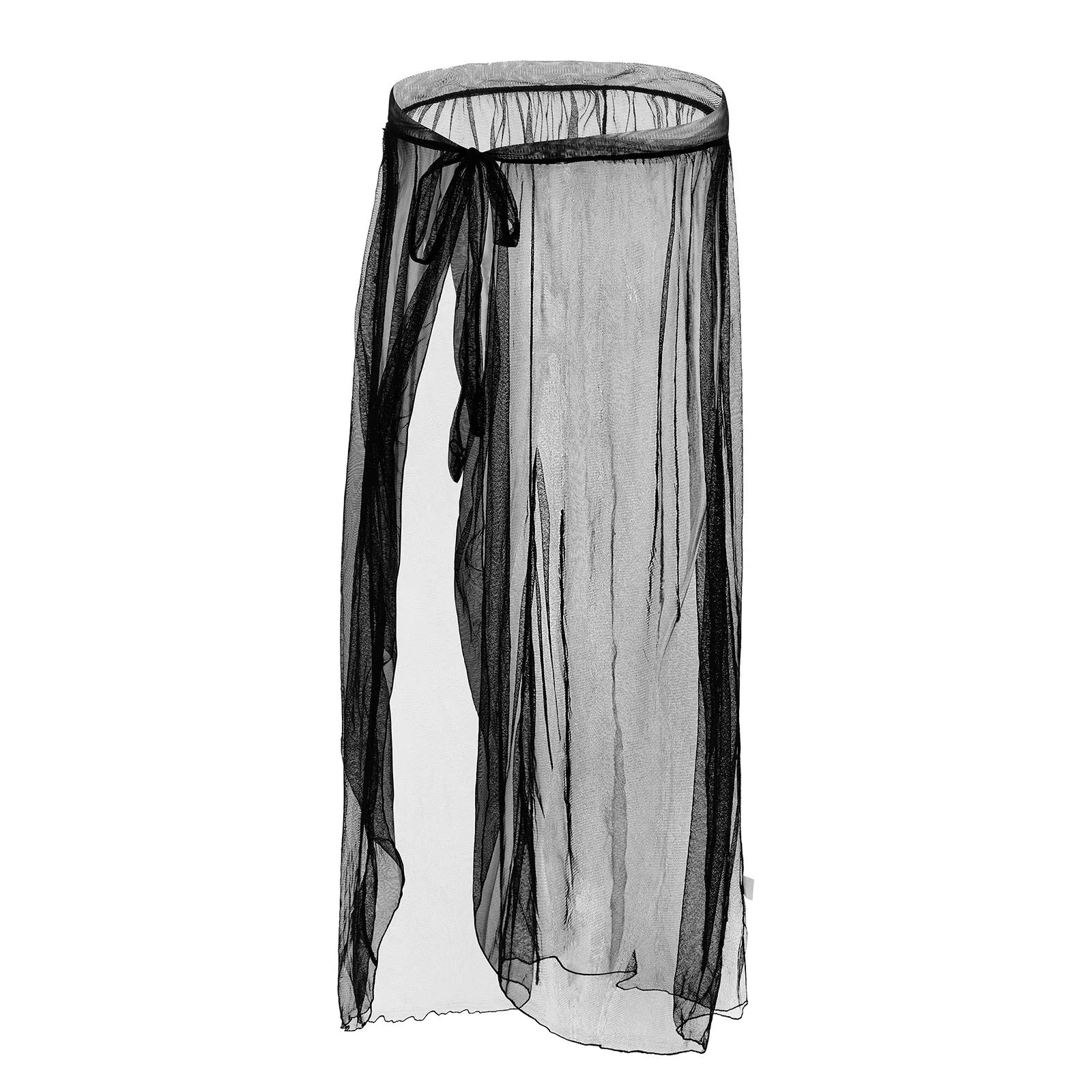 CLEVER-MENMODE Sexy Mesh Sleep Bottoms Men Pajamas See Through Long Sleepwear Side Spilt Nightdress Transparent Culottes