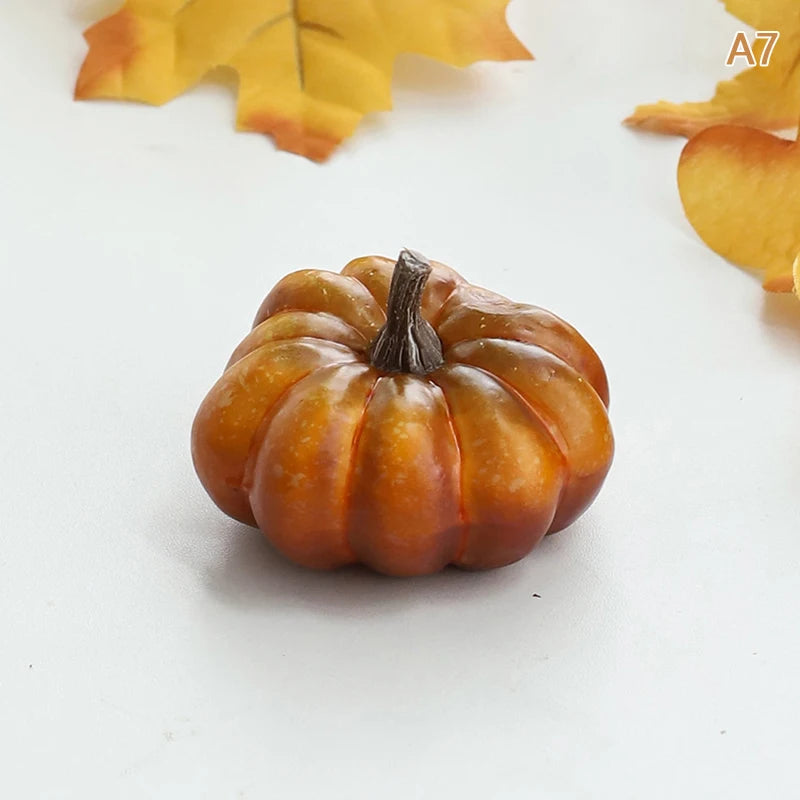 Mini Plastic Artificial Halloween Pumpkin Decor Simulation Vegetable DIY Craft Halloween Home Party Decor Prop Farmhouse Harvest