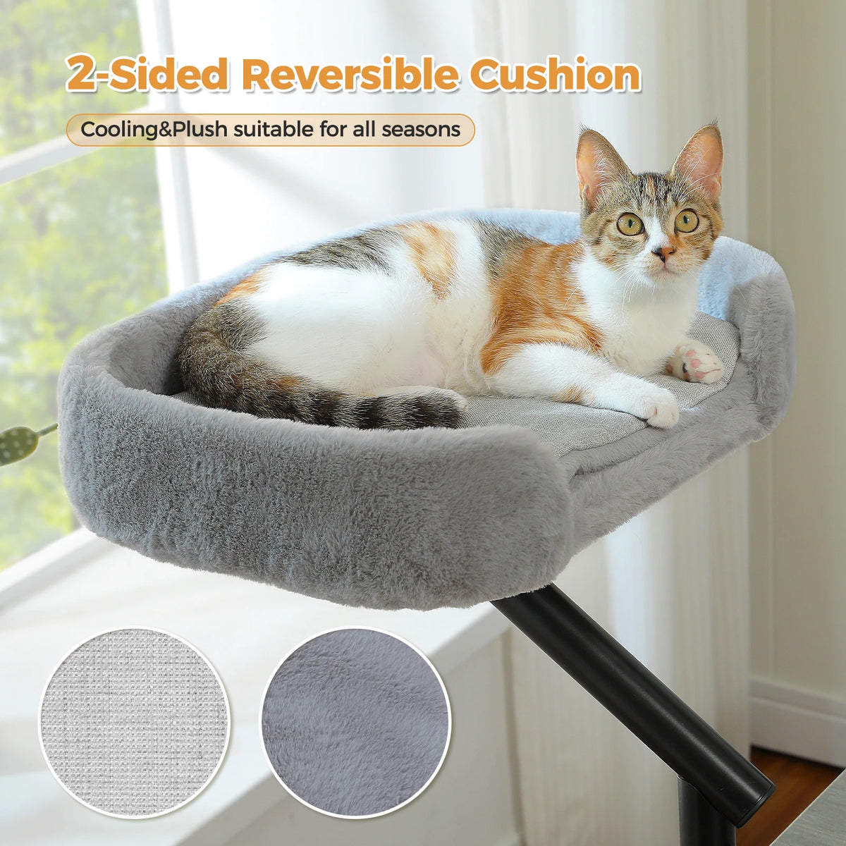 Cat Desk Bed, 360° Rotatable Cat Bed Stand