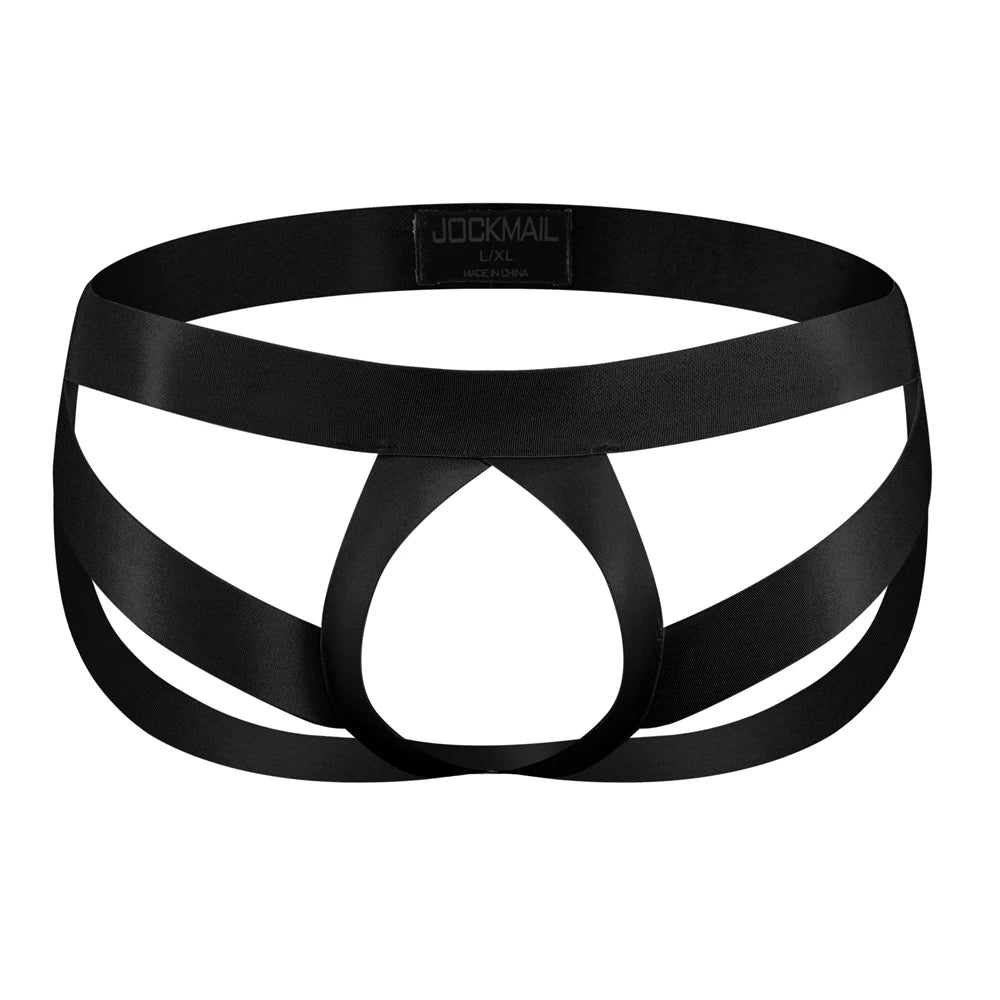 Men's Low Waist Sexy Color Block G-Strings & Thongs Cockstraps Open Back Men Jockstrap Panties Cockring Pouch Gay Underwear
