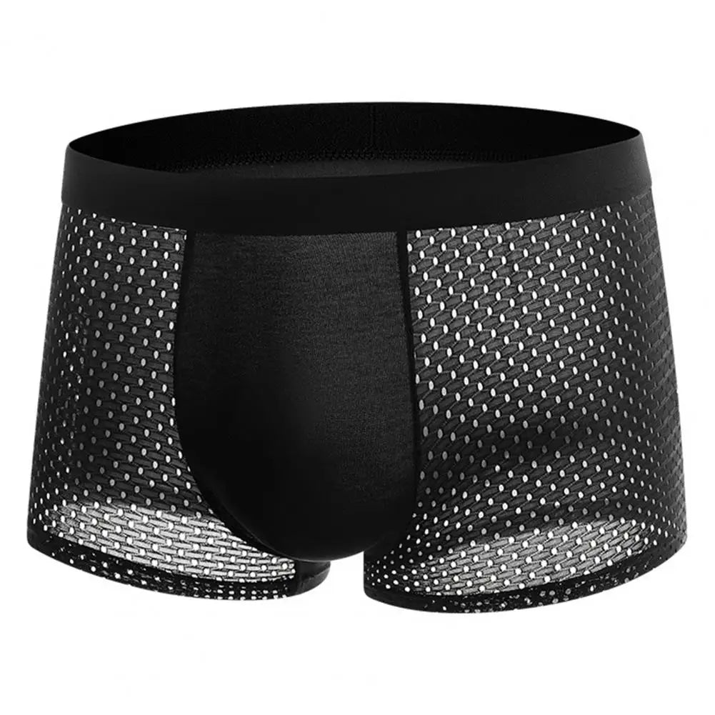 Ice Silk Mesh Shorts Panties Men Slim Fit Boxer Briefs Comfortable Moisture-wicking Boxer Briefs For Men Underpants Underwear