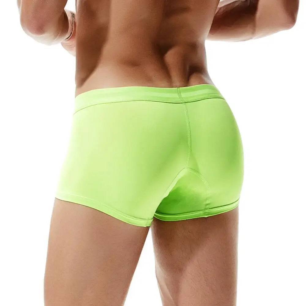 SEOBEAN Men’s Low-Waist Boxers with Contour Pouch – Nylon Spandex Blend