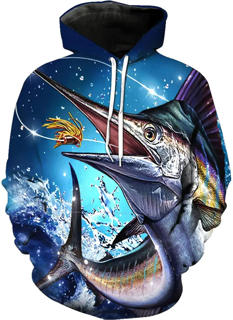 2023 New 3D T-shirt Hoodie Street Apparel Men's 3D Pullover Academy Role Playing Costume Designer Fish Reaper