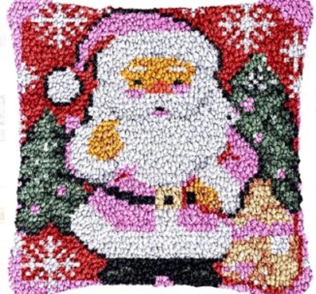 Winter Christmas Latch Hook Kits Smyrna Pillowcase Knot Pillow Package Animal Latch Hook Set For Needlework Embroidery Cushion