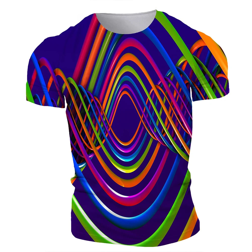 Fashion Art Creation Hipster 3D Printed T-shirt Vertigo Hypnosis Personality Fun Fashion Short Sleeve