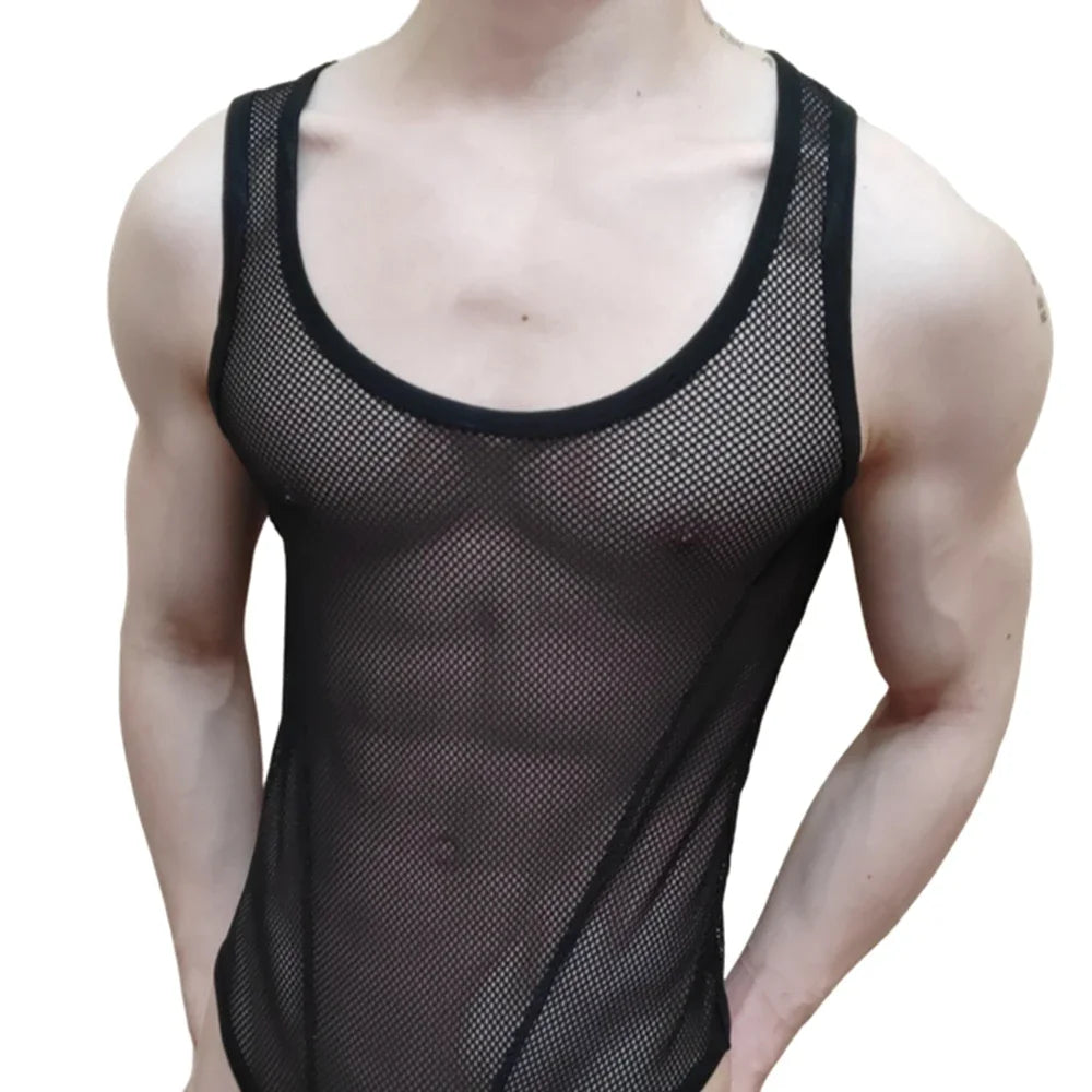 JOCKMAIL Men's Sexy Mesh Jockstrap Underwear Bodysuit Suspender Jumpsuits Man Harness Gay Underwear Mens Lingerie Sissy Panties