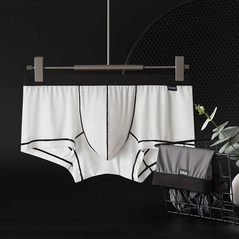Thin Seamless Man Boxers Ice Silk Men's Panties Quick Dry Boxer Shorts Underwear Male Luxury Sexy U Bulge Pouch Underpants Cueca