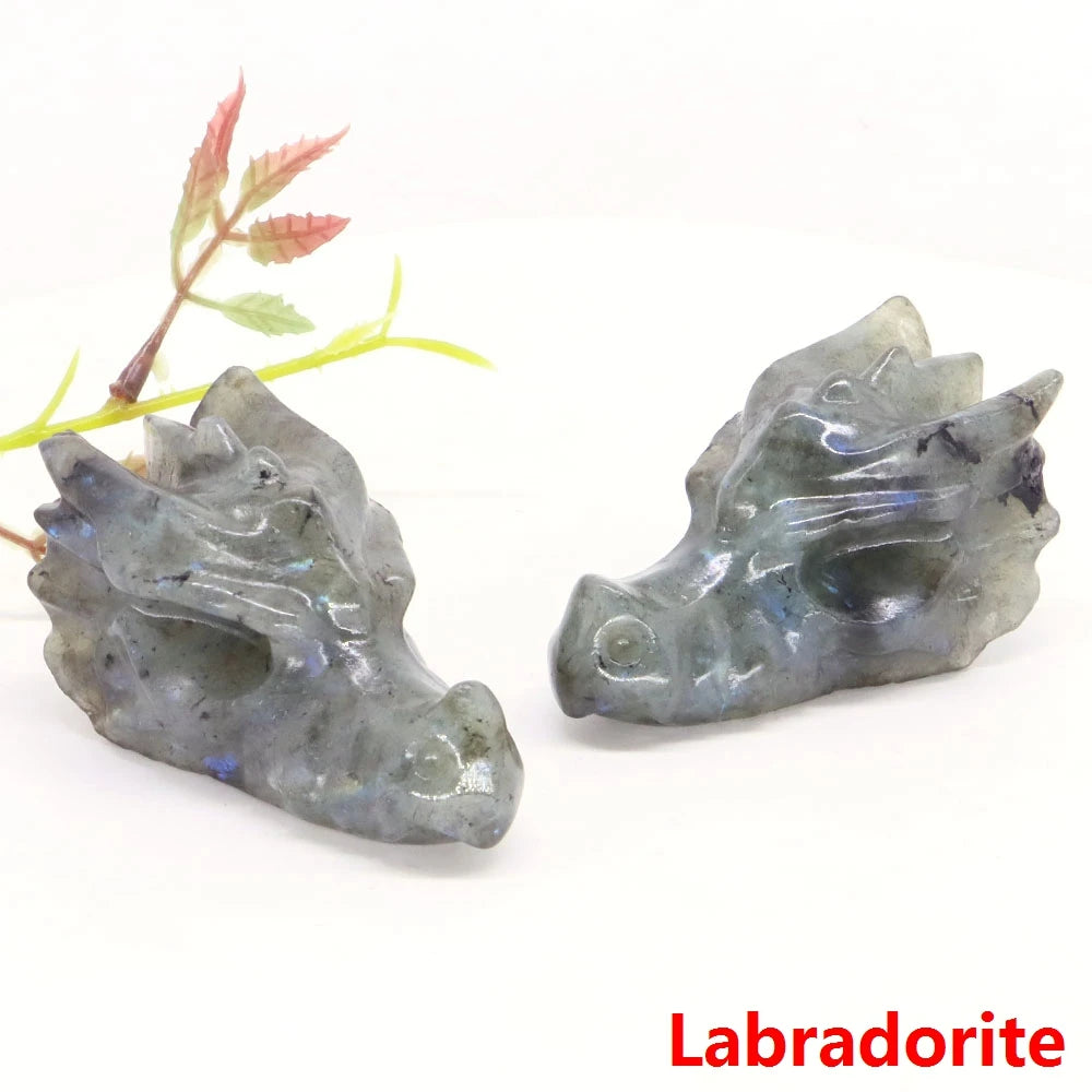 Dragon Head Statue Natural Gemstone