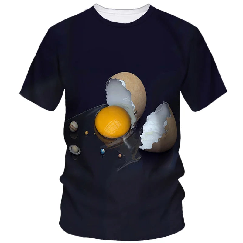 Creative Funny Egg 3d Printed T Shirt Men Summer Short Sleeve Harajuku Casual Loose T-Shirt Fashion Street Comfort Tees Clothing