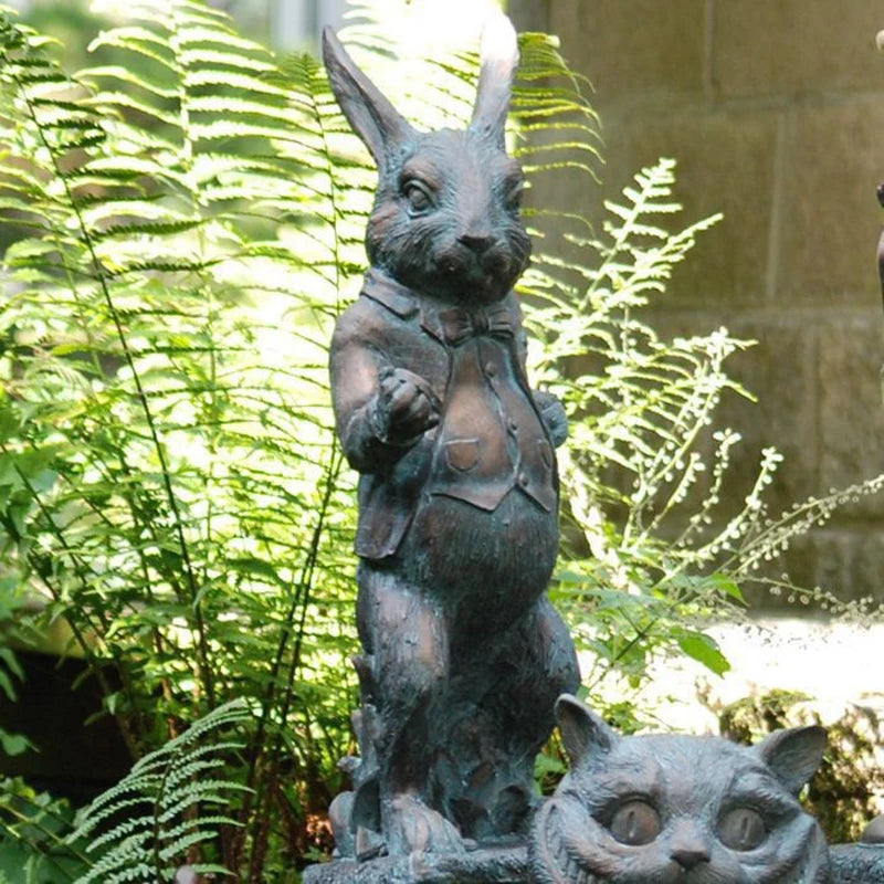 Alice In Wonderland Decorated Garden Statue Caterpillar Garden Statue Sculpture Rabbit Statue Decorated Home Room Decoration