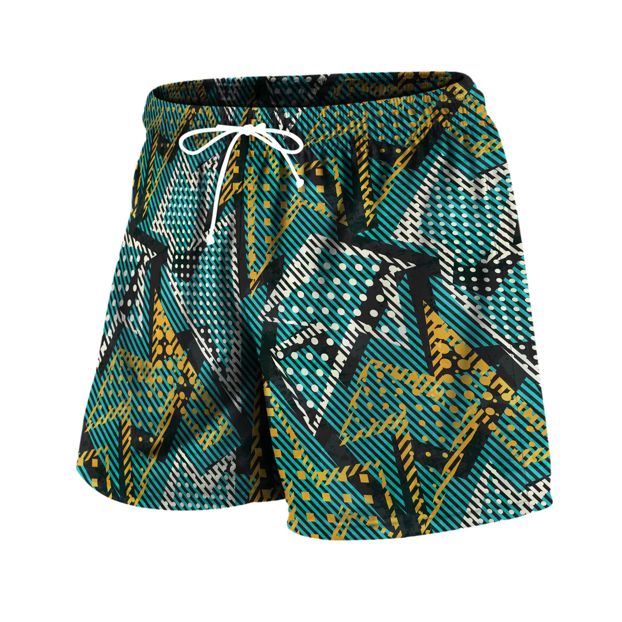 Personality Stripe Men's Beach Shorts Summer Color Block Casual Man Bottoms Sports Wear Breathable Short Pants Trend Streetwear