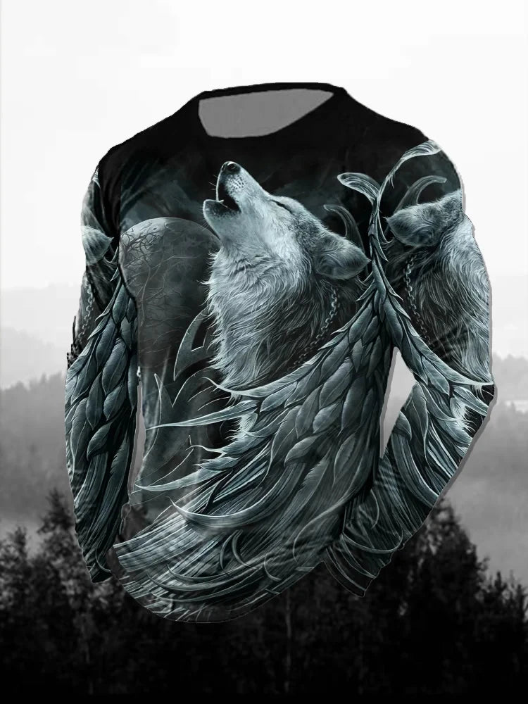 Sale 3D Printed Lion Pattern Men's T-Shirt Casual Comfortable Long Sleeve T-Shirt Unisex Fashion Autumn Unisex T-Shirt Clothing