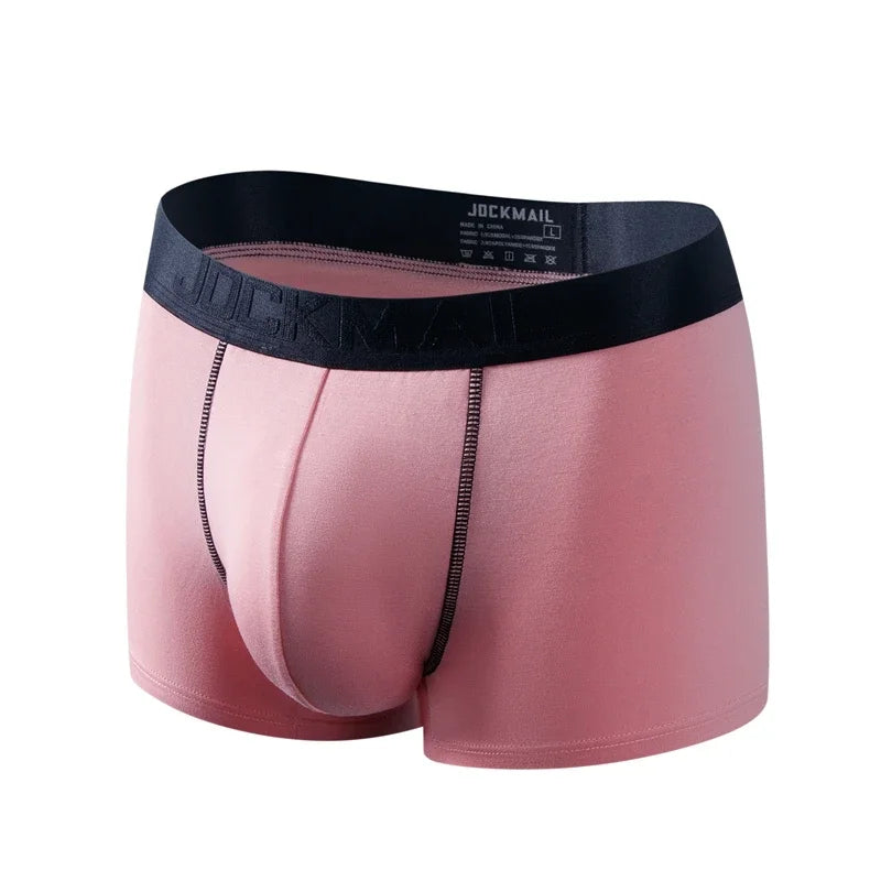 JOCKMAIL Sexy Men Underwear Boxers Shorts Modail Cuecas Boxers Mesh U convex pouch design calzoncillos slip Gay Underwear