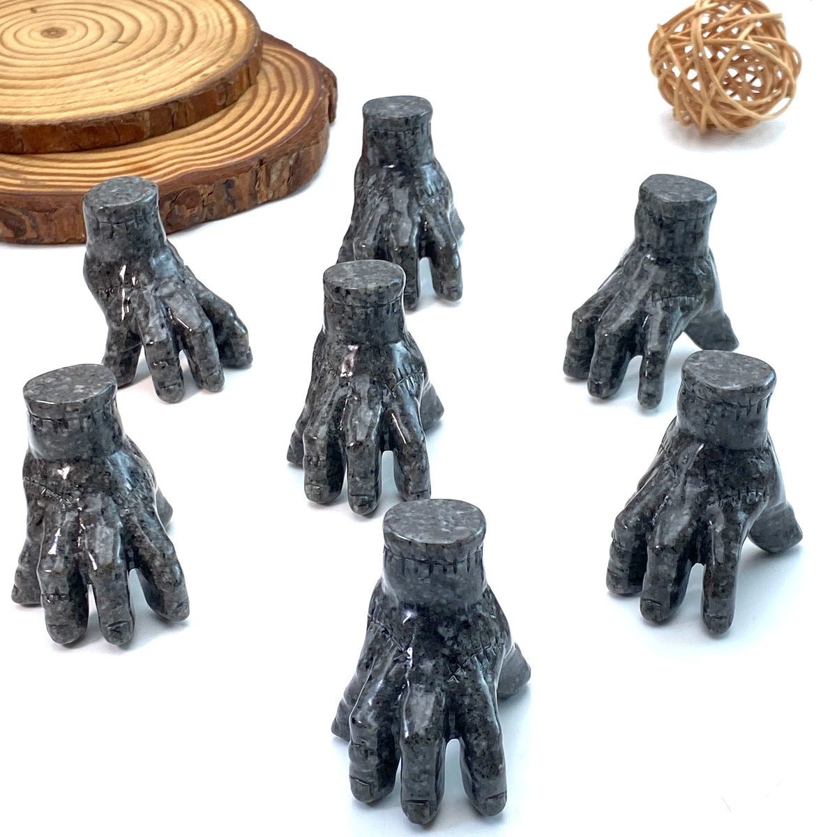 1PC Yooperlite Ghost Hand Carving-UV Fluorescent,Ideal for Halloween,Easter,Graduation Gift,Home Decoration,Occult Decoration