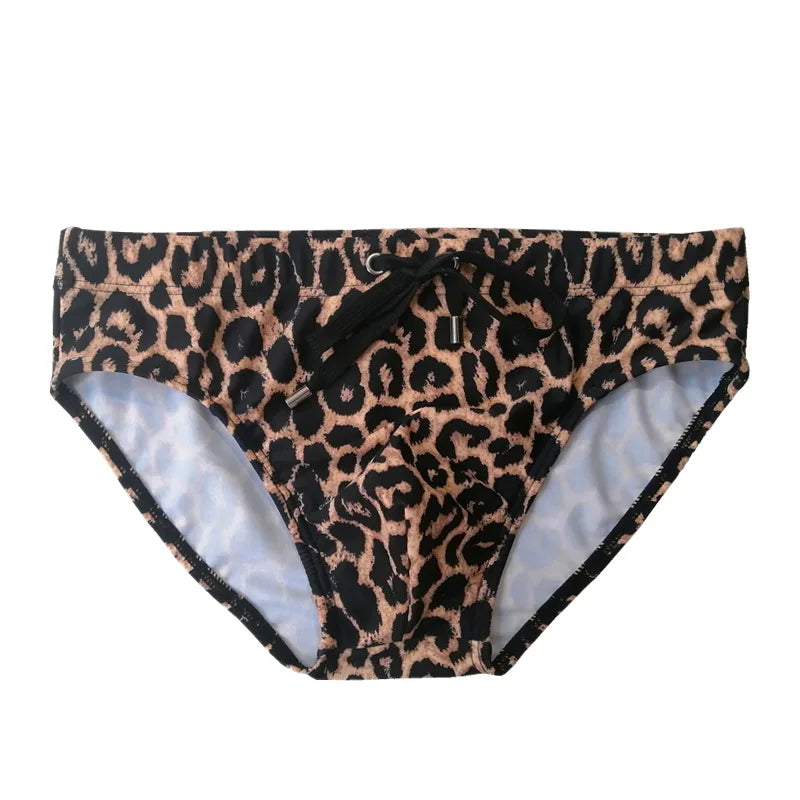 Men's Leopard Print Swimwear Briefs