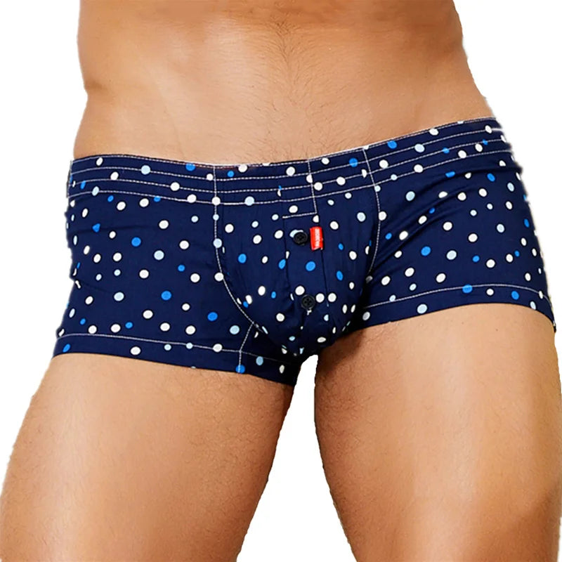 Men's Underwear Boxers Cotton Underpants High Quality Male Panties Boxer Shorts Plaid Point Comfortable Lounge Loose Underwears