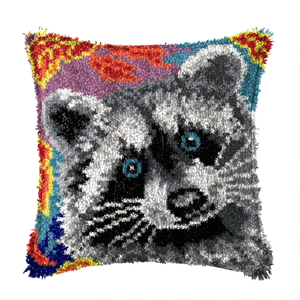 Racoon Pillow Latch hook kit