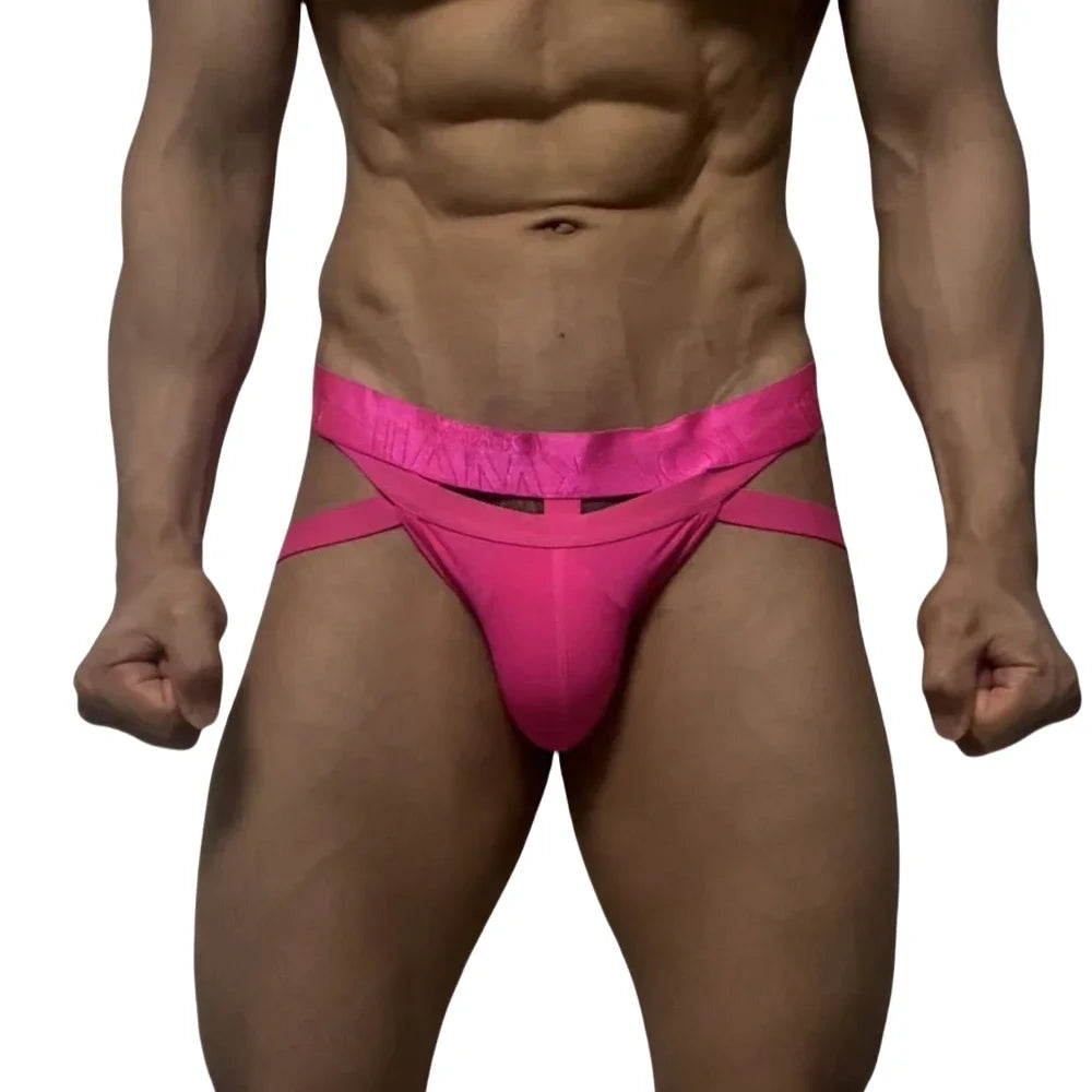 Jockmail Men Sexy G String Thong Erotic Jockstrap Bondage Gay Underwear Penis Pouch Strap Hollow Lingerie Sissy Panties