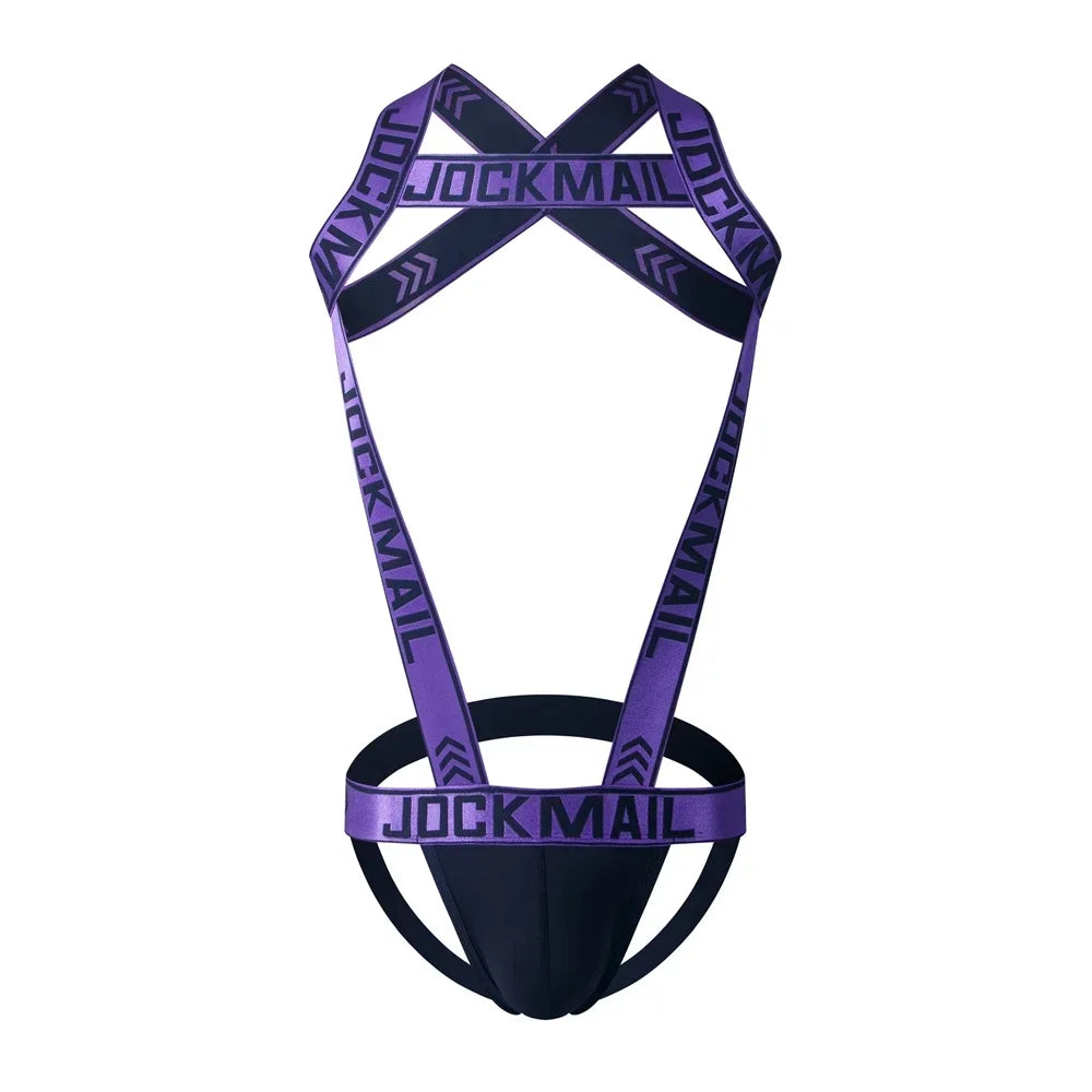 Men's Sexy Nylon Jockstrap Underwear Bodysuit Suspender Jumpsuits Man Harness Gay Underwear Mens Lingerie Sissy Panties