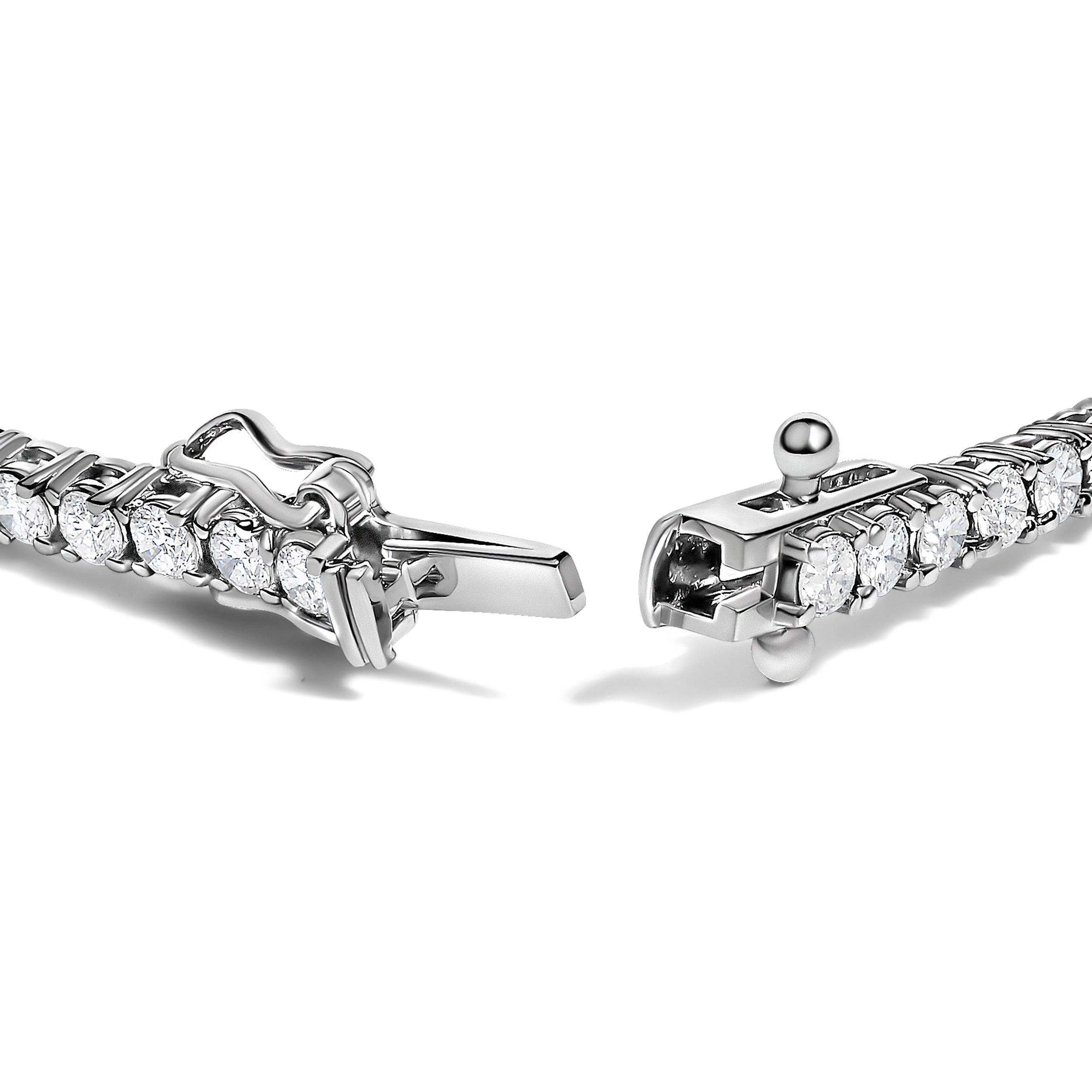 14K White Gold 3.00 Ctw Diamond Classic Standard 4 Prong Set Tennis Bracelet
