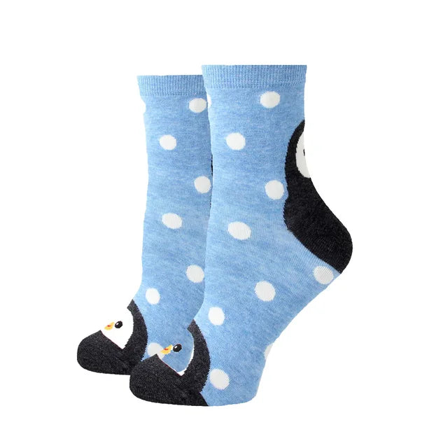 Women Socks New Funny Cute Cartoon Animal Cat Dog Parrot Novelty Socks