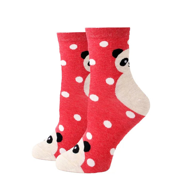 Women Socks New Funny Cute Cartoon Animal Cat Dog Parrot Novelty Socks
