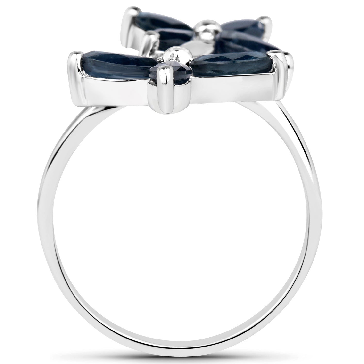 1.75 Carat Genuine Blue Sapphire .925 Sterling Silver Ring