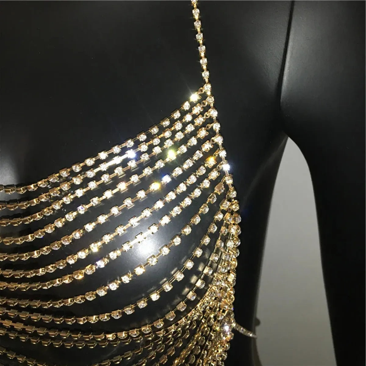 Shiny Harajuku Rhinestone Halter Top