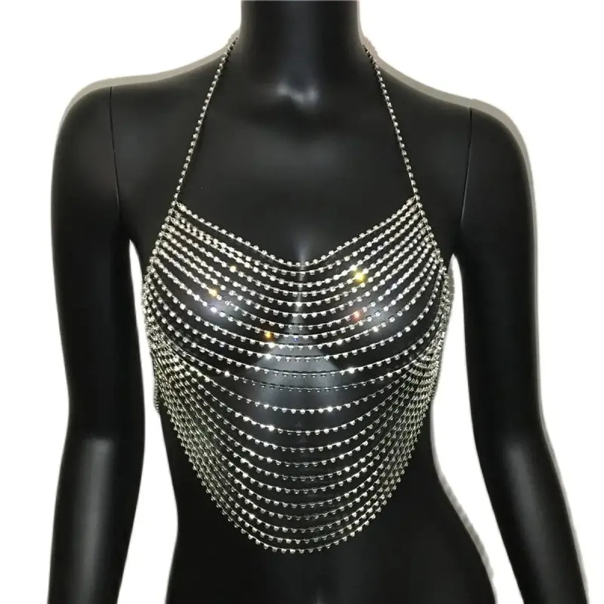 Shiny Harajuku Rhinestone Halter Top