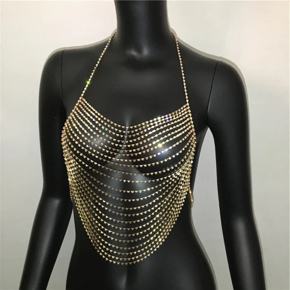 Shiny Harajuku Rhinestone Halter Top