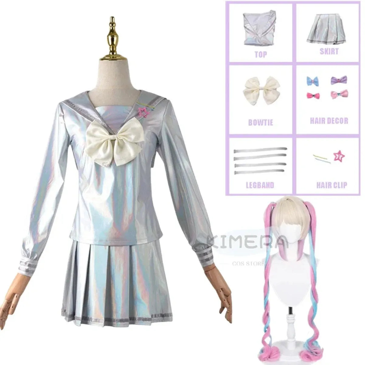 Needy Girl Overdose/Angel Carnival Party Costume - Laser JK Sailor Suit Halloween Cosplay