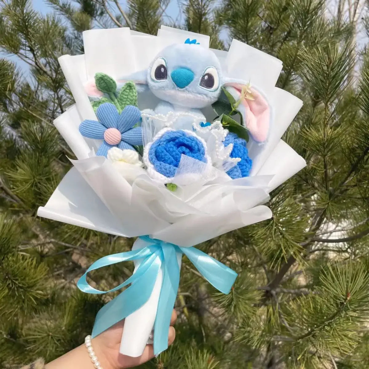 Stitch & Angel Plush Bouquet – Handmade Gift for Valentine’s & Holiday