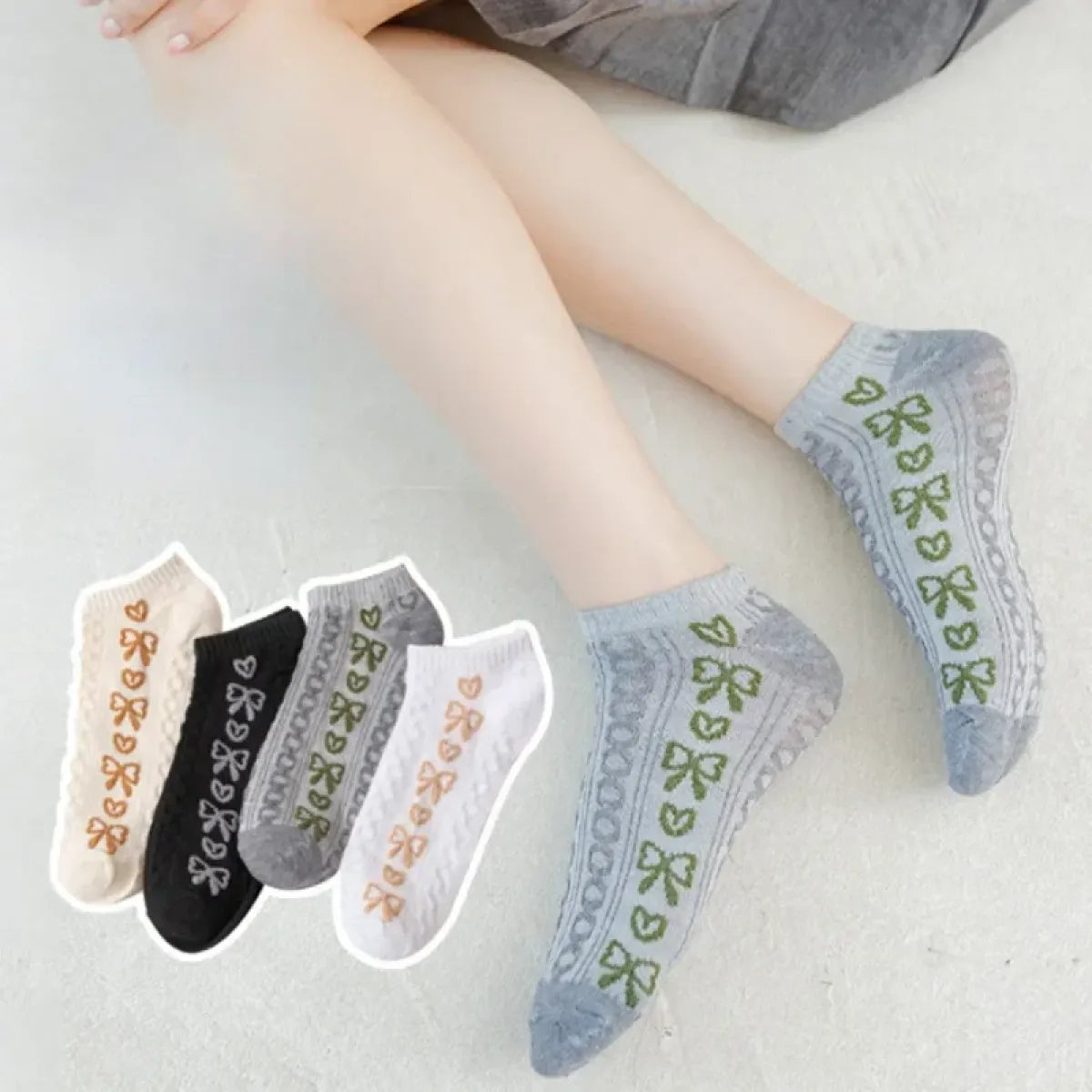 Ankle Boat Socks for Women - Breathable Spring Autumn Casual Socks