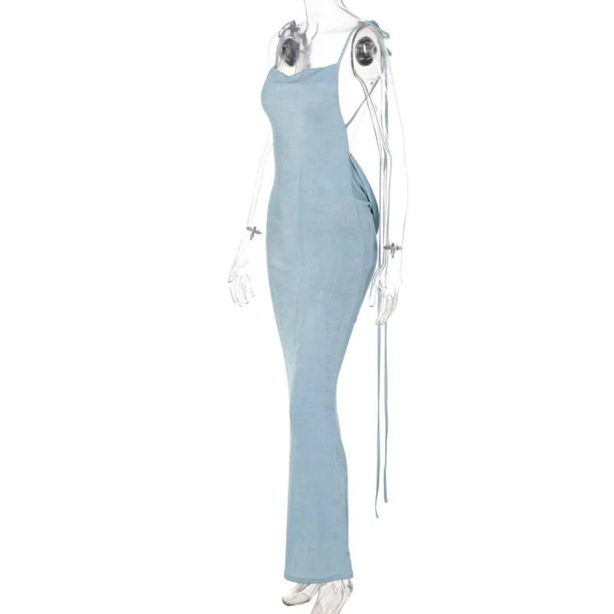 Lace Up Backless Dress