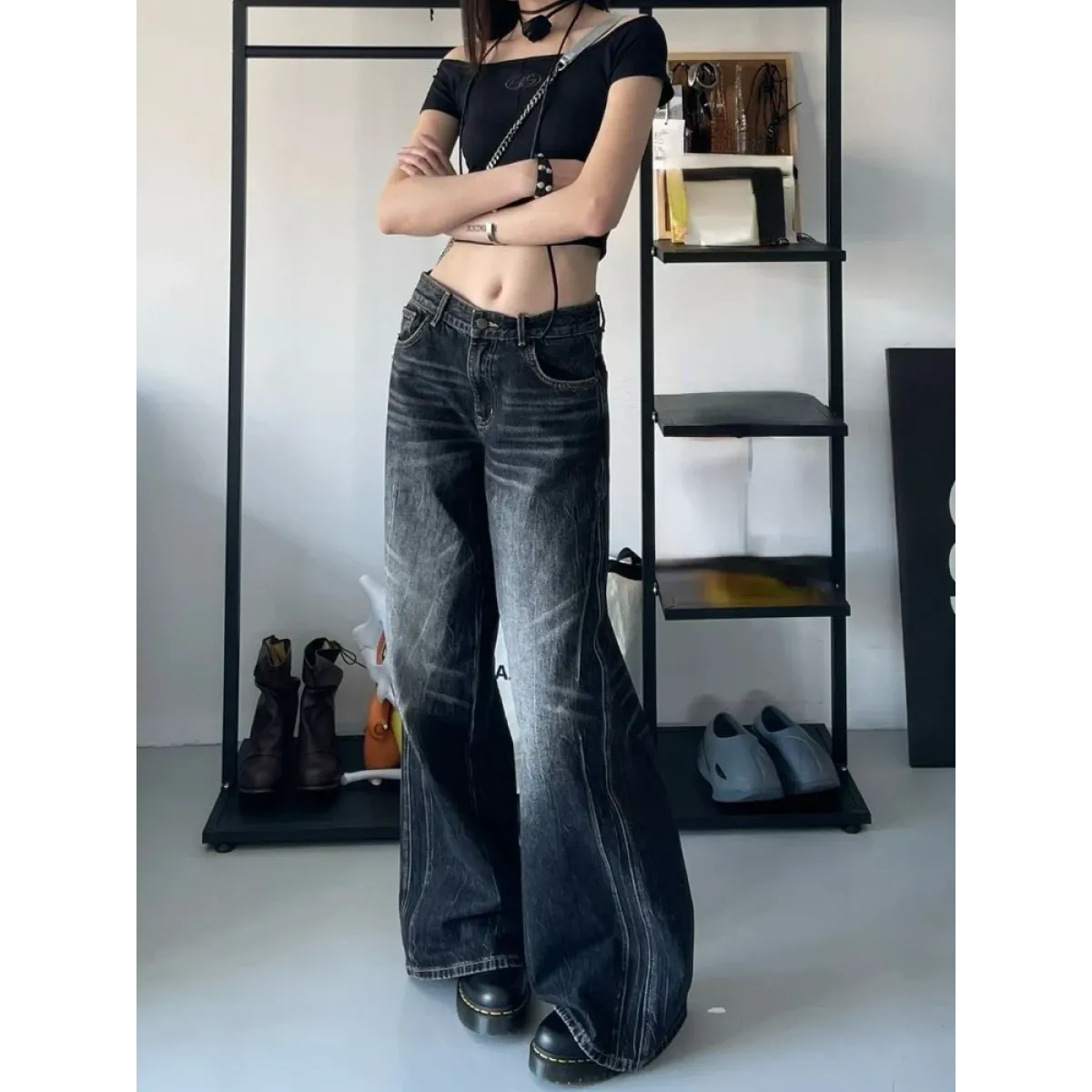 Baggy Y2K Jeans – Grunge Gothic High Street Denim