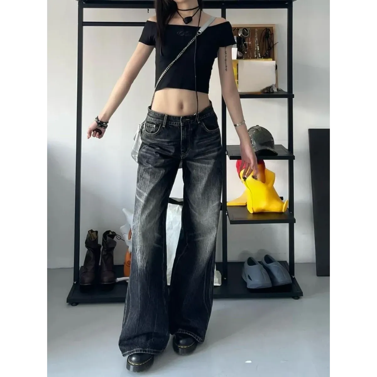 Baggy Y2K Jeans – Grunge Gothic High Street Denim