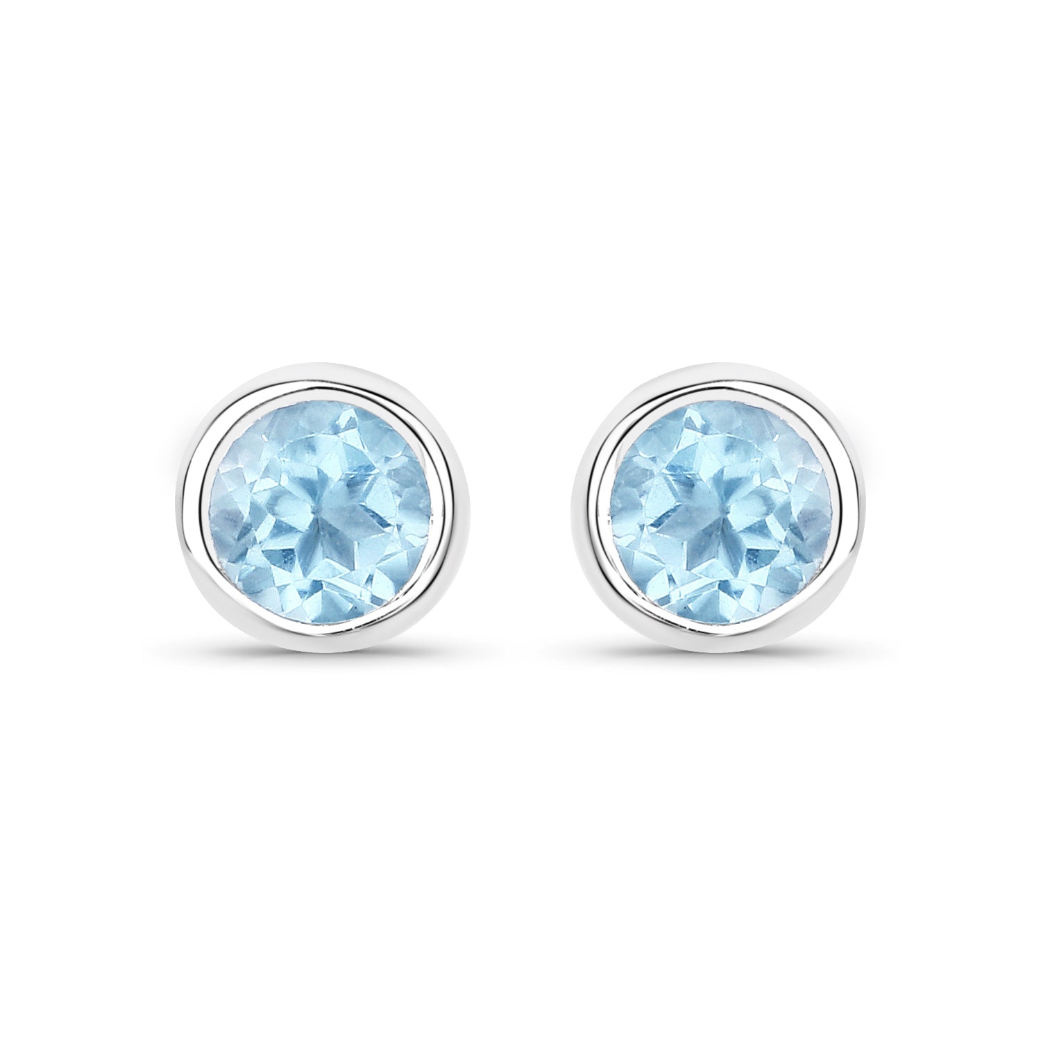1.20 Carat Genuine Blue Topaz .925 Sterling Silver Earrings